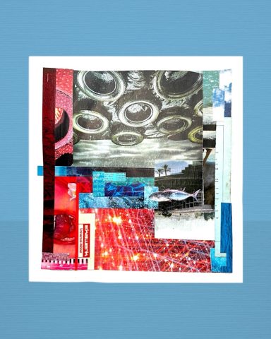 Original analogue mixed media collage by Birthe Cil. Created with vintage magazine pages.